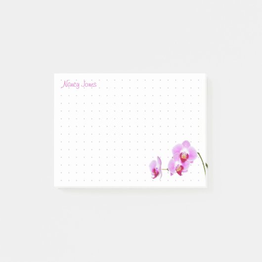 点々のある |ユアネーム – オーキッド花の写真 ポストイット (正面)