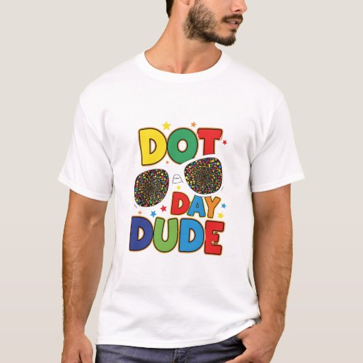 "点々のあるDude Glasses"ドットデイキッズTシャツ Tシャツ (正面)