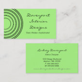 点々のあるHalf Moons名刺、ミントグリーン 名刺 (正面/裏面)