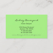 点々のあるHalf Moons名刺、ミントグリーン 名刺 (裏面)