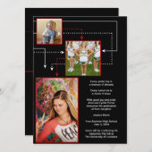 点およびライン卒業の招待状 招待状 (正面/裏面)