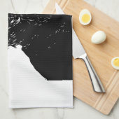 点と線のポートレート：ワイズ老人喫煙パイプ キッチンタオル (四つ折り)