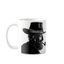 点と線のポートレート：ワイズ老人喫煙パイプ