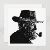 点と線のポートレート:ワイズ老人喫煙パイプ シーズンカード (正面/裏面)