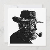 点と線のポートレート:ワイズ老人喫煙パイプ シーズンカード (正面)