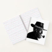 点と線のポートレート：ワイズ老人喫煙パイプ ノートブック (内部)