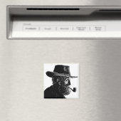 点と線のポートレート：ワイズ老人喫煙パイプ マグネット (インサイチュ (食洗機))