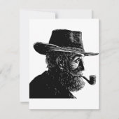 点と線のポートレート：ワイズ老人喫煙パイプ 招待状 (正面)