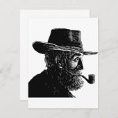 点と線のポートレート：ワイズ老人喫煙パイプ 招待状 (正面/裏面)