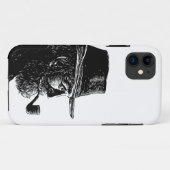 点と線のポートレート：ワイズ老人喫煙パイプ Case-Mate iPhoneケース (裏面(横))