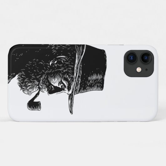 点と線のポートレート：ワイズ老人喫煙パイプ Case-Mate iPhoneケース (裏面(横))