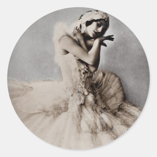 点にポーズ ラウンドシール (正面)