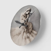 点にポーズ ラウンド壁時計 (傾斜)