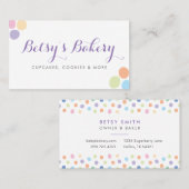 点のカップケーキのベーカリーの名刺を振りかけて下さい 名刺 (正面/裏面)