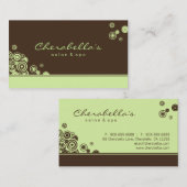 点の名刺のサロンのスパのトレンディーの緑 名刺 (正面/裏面)