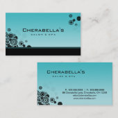 点の名刺のサロンのスパの粋な青緑 名刺 (正面/裏面)