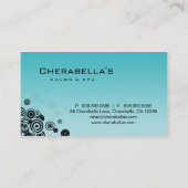 点の名刺のサロンのスパの粋な青緑 名刺 (裏面)