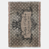 点の投球のパーソナライズな結婚式の王室のな王冠 スローブランケット (正面縦)