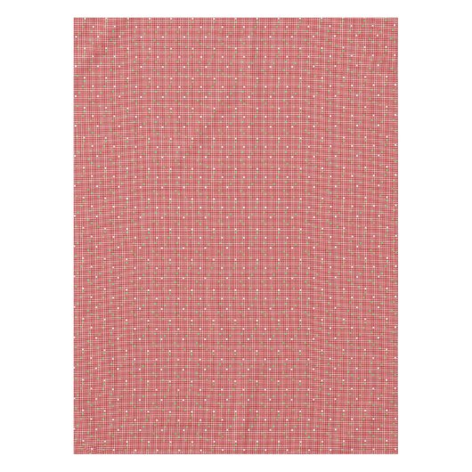 点の横の写実的なパターン赤く白い緑 テーブルクロス (正面)