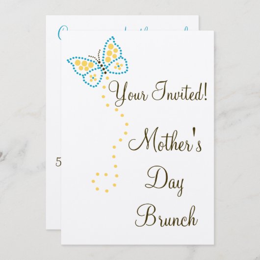 点の芸術の蝶招待状 招待状 (正面/裏面)