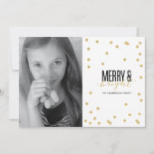 点の金ゴールドのお祝いの休日の写真カード シーズンカード (正面)