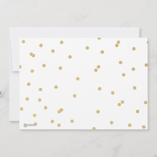 点の金ゴールドのお祝いの休日の写真カード シーズンカード (裏面)