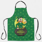 点を持つ金ゴールドのポットの漫画レプレシャン エプロン (正面)