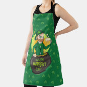 点を持つ金ゴールドのポットの漫画レプレシャン エプロン (インサイチュ)