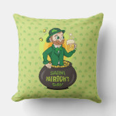 点を持つ金ゴールドのポットの漫画レプレシャン クッション (正面)