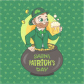 点を持つ金ゴールドのポットの漫画レプレシャン シール (正面)