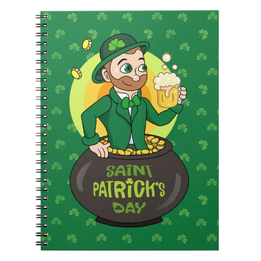 点を持つ金ゴールドのポットの漫画レプレシャン ノートブック (正面)