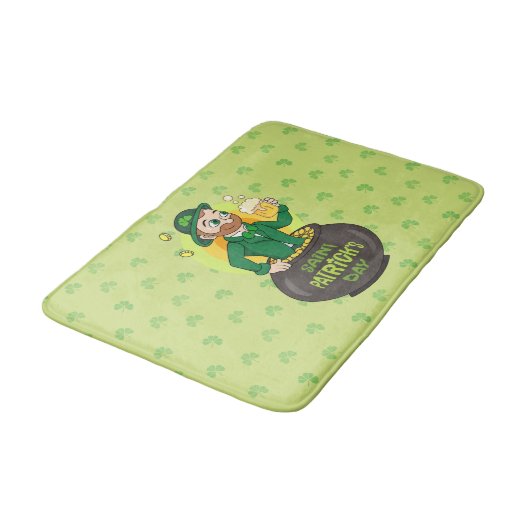 点を持つ金ゴールドのポットの漫画レプレシャン バスマット (アングル)