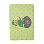 点を持つ金ゴールドのポットの漫画レプレシャン バスマット (正面縦)