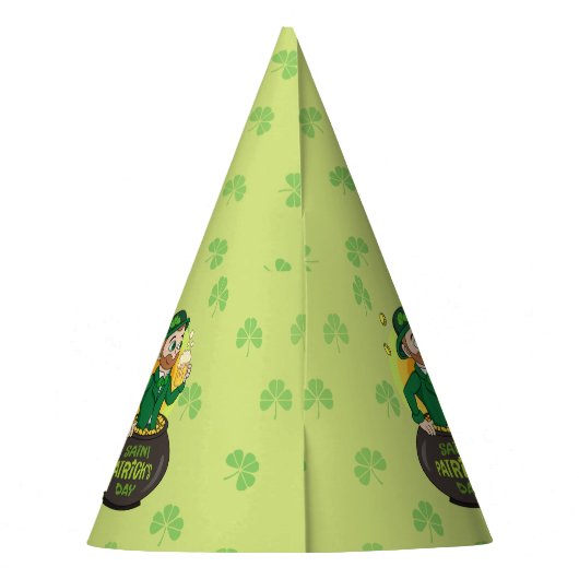 点を持つ金ゴールドのポットの漫画レプレシャン パーティーハット (裏面)