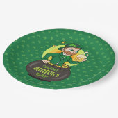 点を持つ金ゴールドのポットの漫画レプレシャン ペーパープレート (アングル)