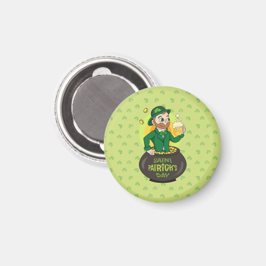 点を持つ金ゴールドのポットの漫画レプレシャン マグネット (正面/裏面)