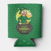 点を持つ金ゴールドのポットの漫画レプレシャン 缶クーラー (正面)