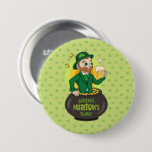 点を持つ金ゴールドのポットの漫画レプレシャン 缶バッジ (正面&裏面)