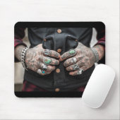 "点アメリカ"入れ墨された手のマウスパッド マウスパッド (マウス)