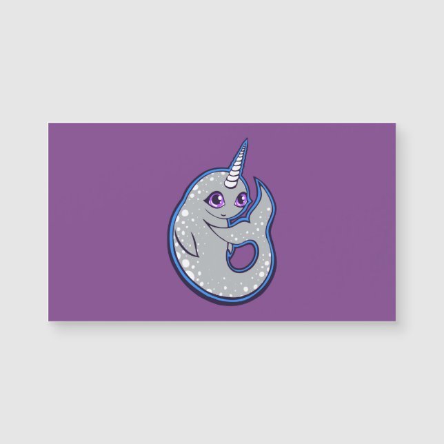 点インクスケッチのデザインのNarwhalの灰色のクジラ (正面)