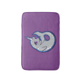 点インクスケッチのデザインのNarwhalの灰色のクジラ バスマット (正面縦)