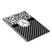 点ガーリーと動物プリントモノグラム手帳 ノートブック (右側)