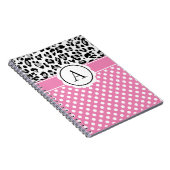 点ガーリーと動物プリントモノグラム手帳 ノートブック (右側)