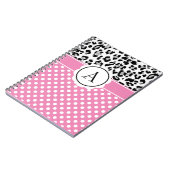 点ガーリーと動物プリントモノグラム手帳 ノートブック (左側)