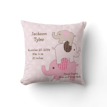 「点パーソナライズされたのついた積み重ねゾウ」枕