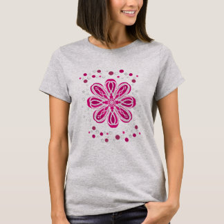 点付き抽象芸術赤と白の画像 Tシャツ