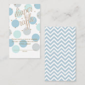 点及びグリッター-ベビーシャワーのおむつのラッフルのチケット エンクロージャーカード (正面/裏面)