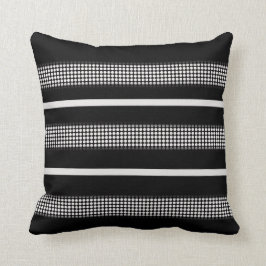点及びラインパターンが付いている白黒枕 クッション