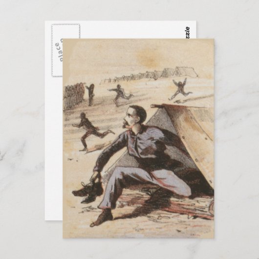 点呼に遅れた南北戦争での生活 ポストカード (正面/裏面)