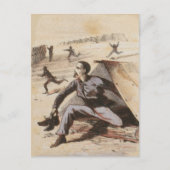 点呼に遅れた南北戦争での生活 ポストカード (正面)